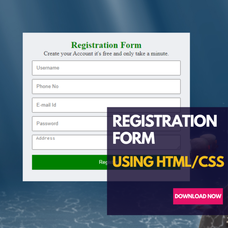 Registration Form Using HTML & CSS