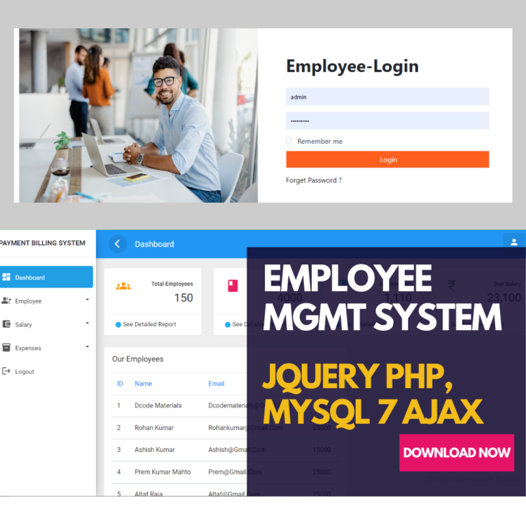Employee Management System in PHP & MySql