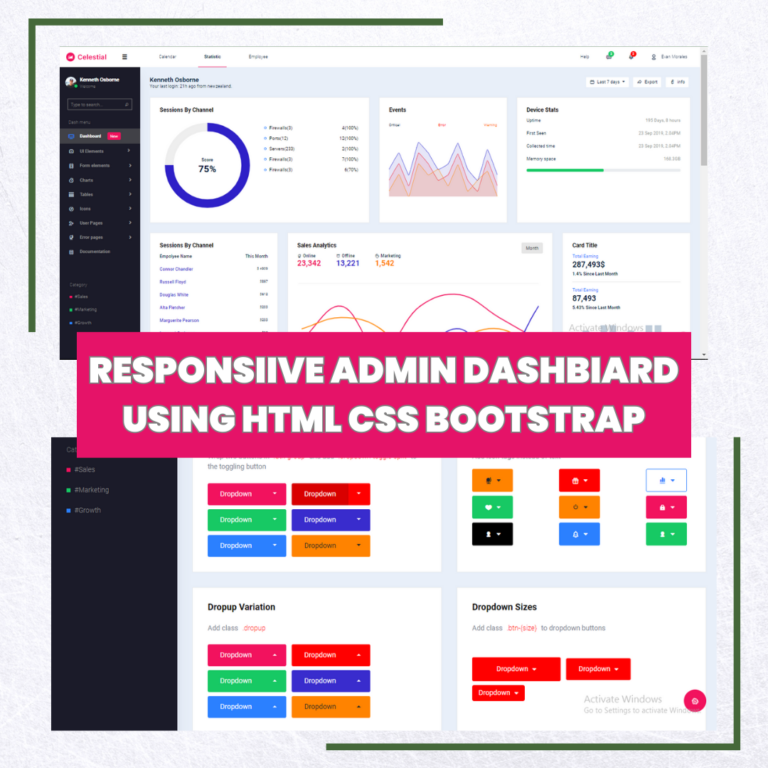 Responsive Admin Dashboard Html Css Bootstrap