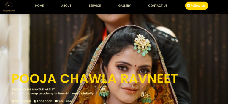 Makeup Artist Portfolio Website Using HTML and CSS